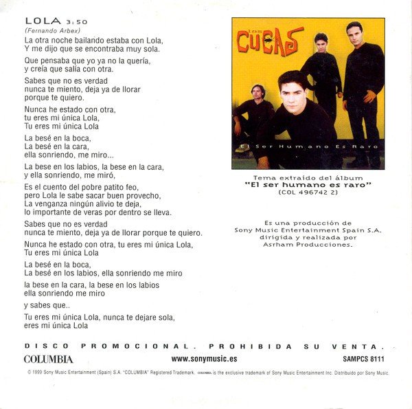 Contraportada de Lola
